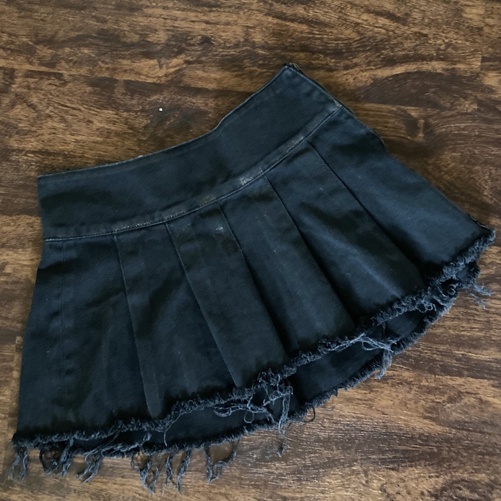 ONE TEASPOON | Pleated Micro Mini Denim Skirt